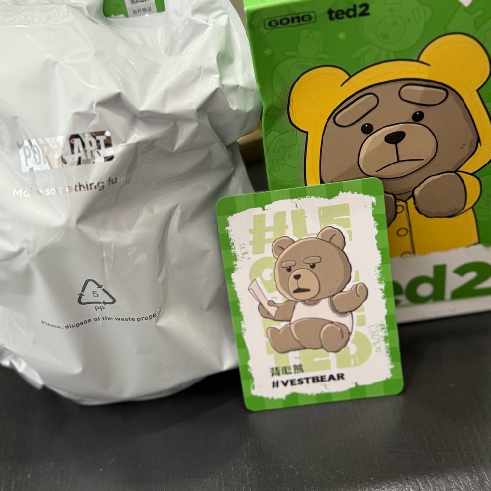 Pop Mart Ted2 Teddy Bear Action Plush Pendant